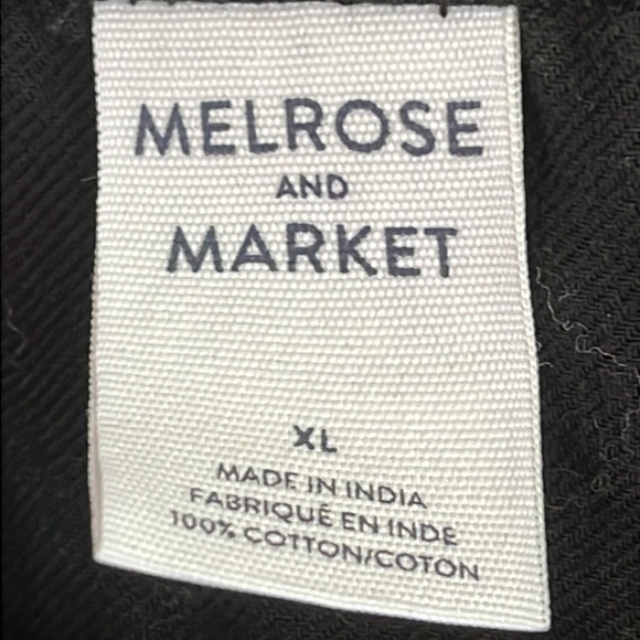 Melrose and Market Size XL Ladies Black Button Tunic 100% Cotton Blouse - Picture 2 of 4